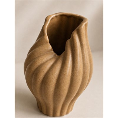 Beige & Stone Luna Kahverengi Seramik Vazo - Luna Koleksiyonu