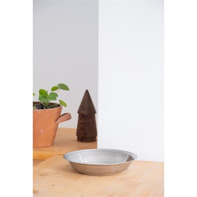 Beige & Stone Metal 21 Cm Salata Kısır Meyve Sunum Tabağı