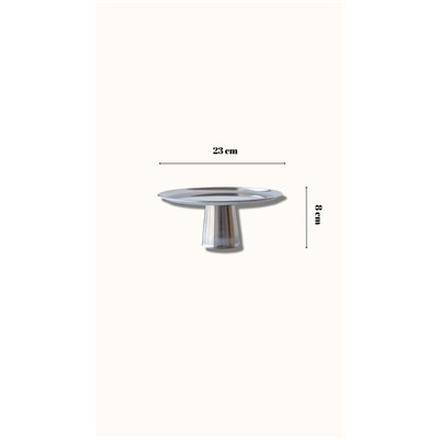 Beige & Stone Metal Ayaklı 23 Cm Tatlı Meyve Servis / Sunum Tabağı