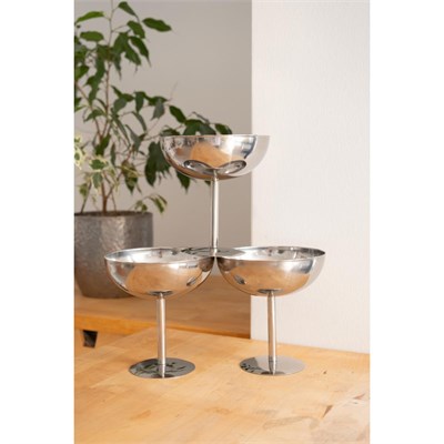 Beige & Stone Metal Yüksek Ayaklı 13 Cm Dondurma Çerez Sunum Kadehi