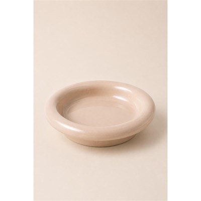 Beige & Stone Parlak Bej Donut Seramik Yemek Tabağı – 21,5 Cm