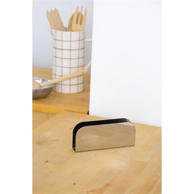 Beige & Stone Paslanmaz Çelik Oval Peçetelik 16 Cm