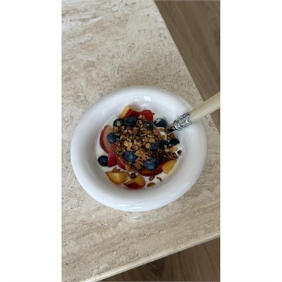 Beige & Stone Seramik Krem Donut Dondurma Bowl Kahvaltılık Tatlı Salata Kase