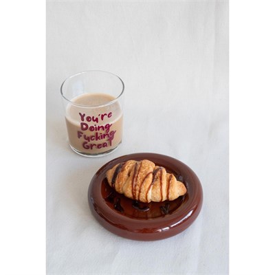 Beige & Stone Seramik Küçük Boy Kahverengi Donut Tatlı Tabağı