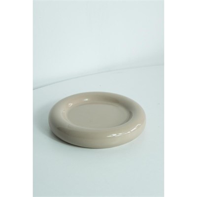 Beige & Stone Seramik Küçük Boy Parlak Bej Donut Tatlı Tabağı