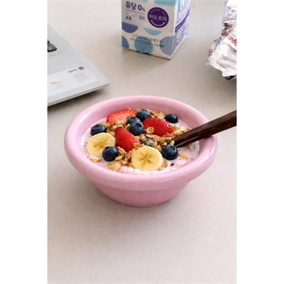 Beige & Stone Seramik Pembe Donut Dondurma Bowl Kahvaltılık Tatlı Salata Kase