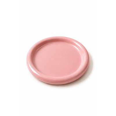 Beige & Stone Seramik Pembe Donut Kahvaltı Pasta Yemek Ve Tatlı Servis Tabak 25 Cm