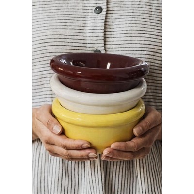 Beige & Stone Seramik Sarı Donut Dondurma Bowl Kase