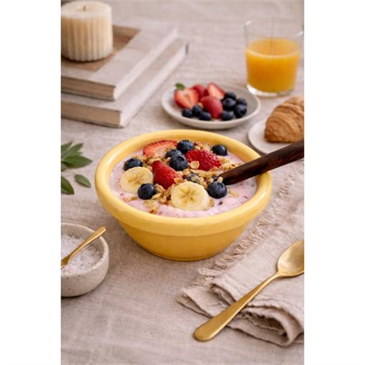 Beige & Stone Seramik Sarı Donut Dondurma Bowl Kase
