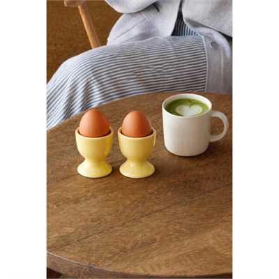 Beige & Stone Seramik Sarı Yumurta Kadehi – 2’li Set
