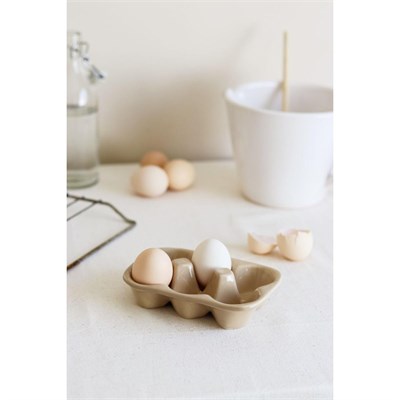 Beige & Stone Seramik Yumurtalık Saklama Servis Kabı