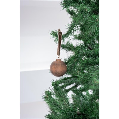 Beige & Stone X Den.ınteriors Yılbaşı Yuvarlak Ahşap Top Noel Ağaç Süsü