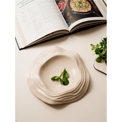 Beige & Stone X Duygu Batum Momento Line Bowl Servis Sunum Tabağı