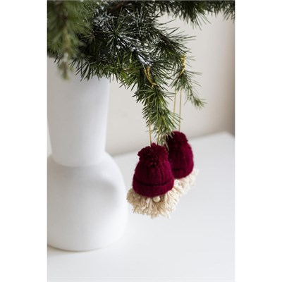 Beige & Stone Yılbaşı 2li Set Cüce Çam Ağacı Noel Baba Süs