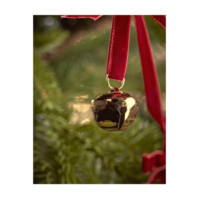 Beige & Stone Yılbaşı Kadife Kurdele Gold Zilli Zincir Noel Çam Ağaç Süsü