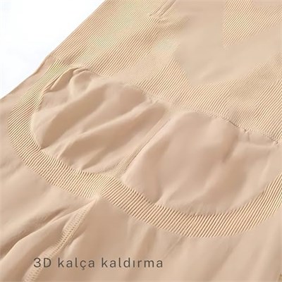 Bel Basen İnceltici Kalça Sıkılaştırıcı Yüksek Bel Paçalı Korse Tayt Lazer Kesim Pushup Korse