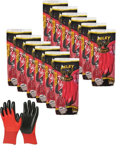 Beley Zebra Eldiven 12’li -Kırmızı