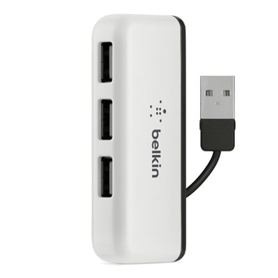 Belkin 4 USB-A Girişli HUB, USB 2.0, Seyahat Boy, Siyah