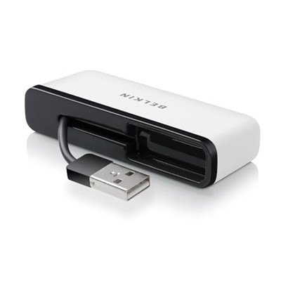 Belkin 4 USB-A Girişli HUB, USB 2.0, Seyahat Boy, Siyah