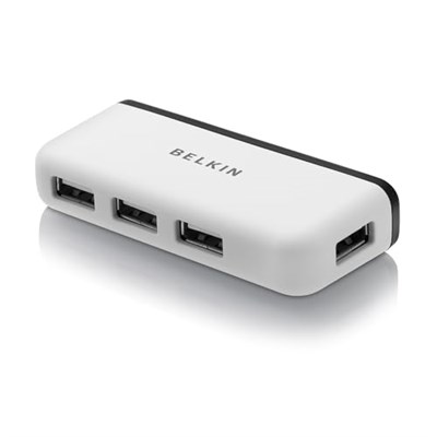 Belkin 4 USB-A Girişli HUB, USB 2.0, Seyahat Boy, Siyah