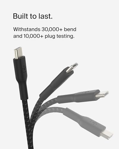 Belkin Boost Charge Örgülü USB-C, Hızlı Şarj Cihazı, USB-C Şarj Kablosu, iPhone 16, 15, Samsung Galaxy S24, S23, Pixel, iPad, MacBook,  - Seçenekler: 1,0 m, 2,0 m, Standart, USB-A - Lightning (PVC)...