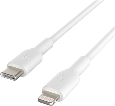 Belkin USB-C - Lightning Kablosu (Hızlı Şarj Kablosu) Hızlı Şarj MFi Sertifikalı USB-C Kablosu (Beyaz, 1 m)