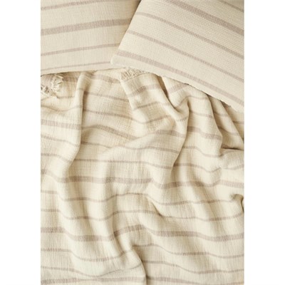Bella Maison %100 Pamuk Bahama Müslin Dolgulu Çok Amaçlı Çift Kişilik Yatak Örtüsü Seti Krem (230x250 Cm) Krem