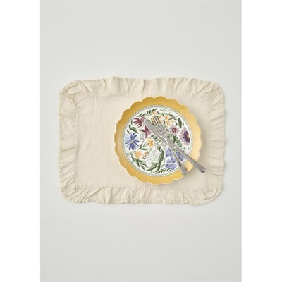 Bella Maison %100 Pamuk Elegance Fırfırlı Amerikan Servis Ekru (35x45 Cm) Ekru