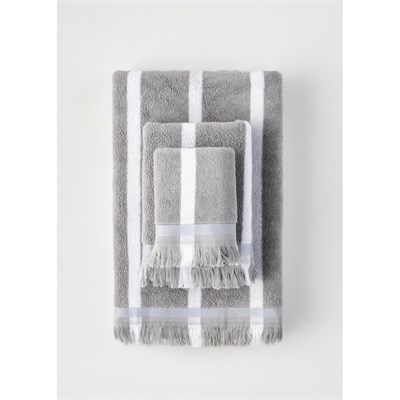 Bella Maison %100 Pamuk Ella Banyo Havlusu Gri (90x150 Cm) Gri