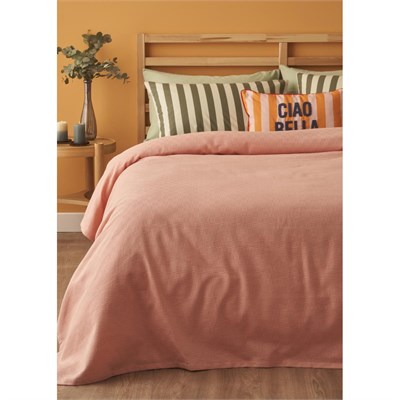 Bella Maison %100 Pamuk Line Tek Kişilik Pike Takımı Somon (150x220 Cm) Somon