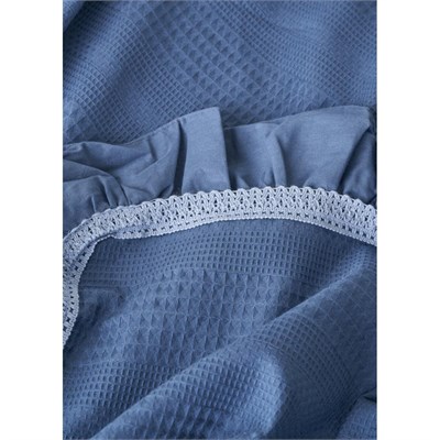 Bella Maison %100 Pamuk Paisley Çift Kişilik Pike Takımı Mavi (200x220 Cm) Mavi