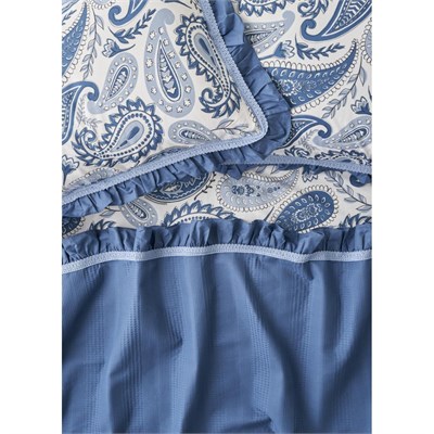 Bella Maison %100 Pamuk Paisley Çift Kişilik Pike Takımı Mavi (200x220 Cm) Mavi