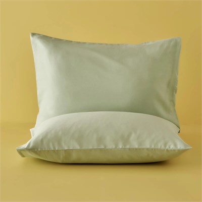 Bella Maison %100 Pamuk Ranforce Basic Yastık Kılıfı 2li Sisli Yeşil (50x70 Cm) Sisli Yeşil