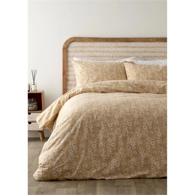 Bella Maison %100 Pamuk Ranforce Bloom Çift Kişilik Nevresim Takımı Hardal (200x220 Cm) Hardal