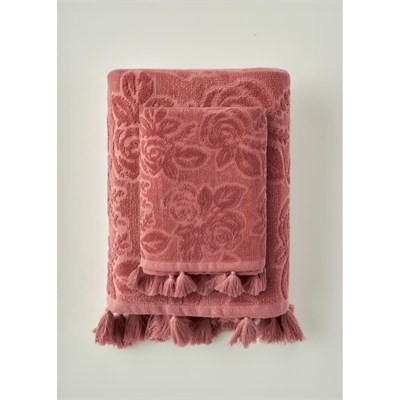 Bella Maison %100 Pamuk Rose Jakarlı El Havlusu Mürdüm (30x50 Cm) Mürdüm