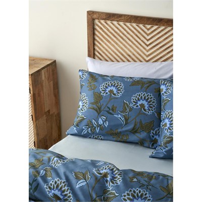 Bella Maison %100 Pamuk Saten Arora King Size Nevresim Takımı Mavi (240x220 Cm) Mavi
