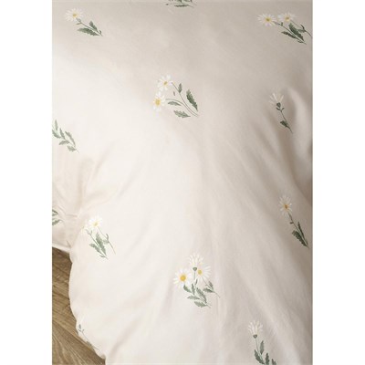 Bella Maison %100 Pamuk Saten Daisy Çift Kişilik Nevresim Takımı Bej (200x220 Cm) Bej