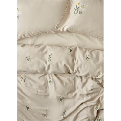 Bella Maison %100 Pamuk Saten Daisy Çift Kişilik Nevresim Takımı Bej (200x220 Cm) Bej