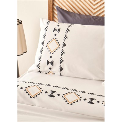 Bella Maison %100 Pamuk Saten Kamila King Size Nevresim Takımı Beyaz (240x220 Cm) Beyaz