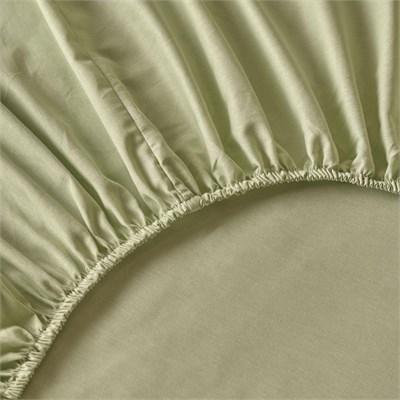 Bella Maison %100 Pamuk Saten King Size Lastikli Çarşaf Sisli Yeşil (180x200x35 Cm) Sisli Yeşil