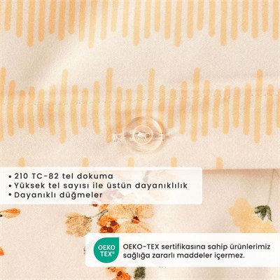 Bella Maison %100 Pamuk Saten Leora Tek Kişilik Nevresim Seti Somon (160x220 Cm) Somon