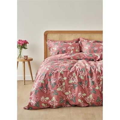Bella Maison %100 Pamuk Saten Rose Çift Kişilik Nevresim Seti Mürdüm (200x220 Cm) Mürdüm