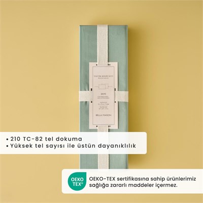 Bella Maison %100 Pamuk Saten Supreme 2li Yastık Kılıfı Yeşil (50x70 Cm) Yeşil