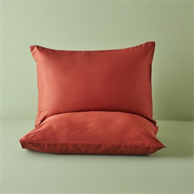 Bella Maison %100 Pamuk Saten Supreme 2li Yastık Kılıfı Kiremit (50x70 Cm) Kiremit