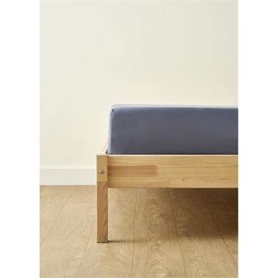 Bella Maison %100 Pamuk Saten Supreme Basic Tek Kişilik Lastikli Çarşaf Mavi (100x200x35 Cm) Mavi