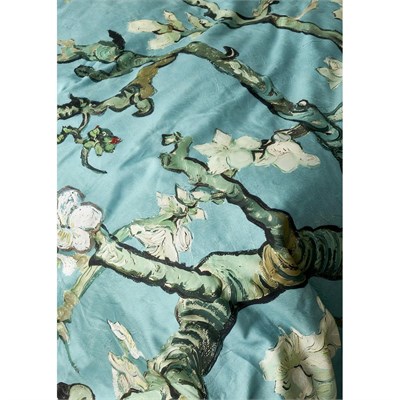 Bella Maison %100 Pamuk Saten Van Gogh Almond Blossom King Size Nevresim Takımı Turkuaz (240x220 Cm) Çift Kişilik Xl-turkuaz