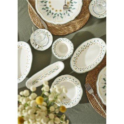 Bella Maison Adelina Stoneware 26 Parça 6 Kişilik Kahvaltı Takımı Yeşil Yeşil