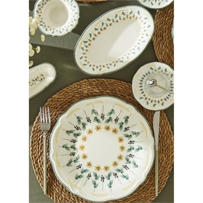 Bella Maison Adelina Stoneware 52 Parça 12 Kişilik Kahvaltı Takımı Yeşil