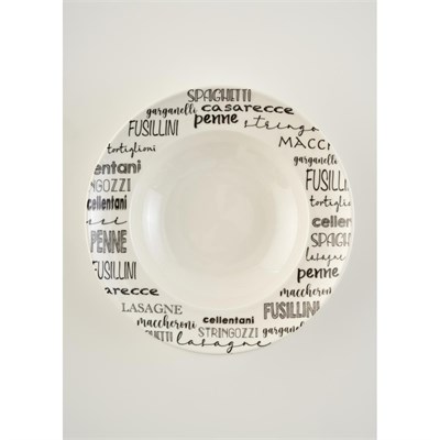 Bella Maison Alfredo Porselen Makarna Tabağı Siyah (28 Cm) Siyah