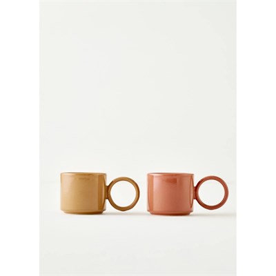 Bella Maison Arcana Seramik Espresso 2li Set Gülkurusu (180 Cc) Gülkurusu